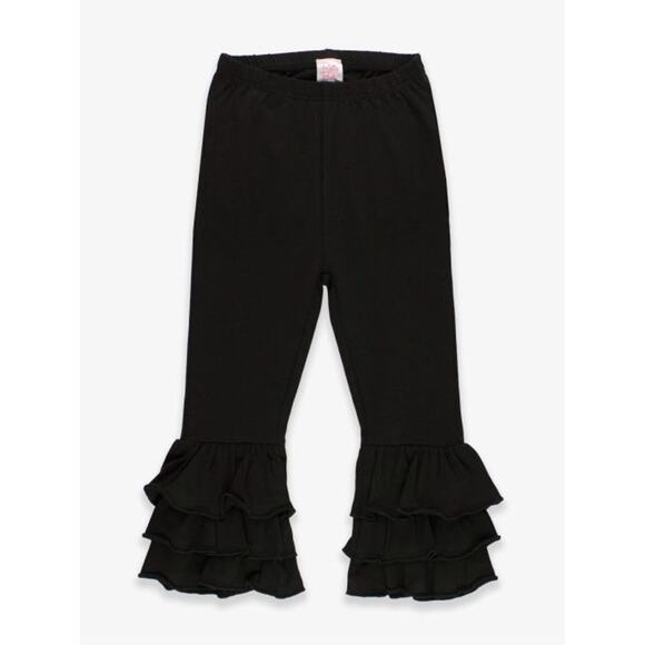 Ruffle Butts Kids Black Ruffle Flare Pants - Size 5 - Picture 2 of 6